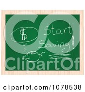 Clipart Start Saving Drawing On A Chalk Board Royalty Free Vector Illustration