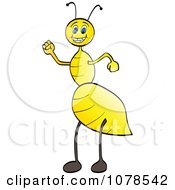 Clipart Happy Yellow Ant Royalty Free Vector Illustration