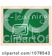 Poster, Art Print Of E Learning Pc Computer Drawing On A Chalk Board