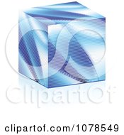 Clipart Blue Cube Made Of Dots Royalty Free Vector Illustration