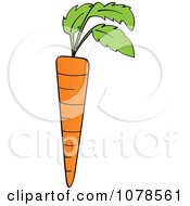 Clipart Orange Carrot And Leaves Royalty Free Vector Illustration