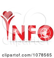 Poster, Art Print Of Red Info With Heart And A Globe