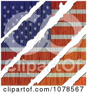 Poster, Art Print Of White Tears Through A Wooden American Flag