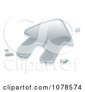 Clipart 3d Liquid Silver House And Droplets Royalty Free Vector Illustration