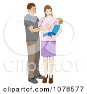 Clipart Happy Mother And Fauther Adoring Their Baby Boy Royalty Free Vector Illustration