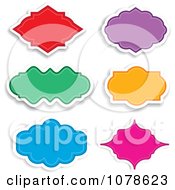Clipart Colorful Label Designs With Drop Shadows Royalty Free Vector Illustration