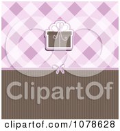 Poster, Art Print Of Brown And Purple Gift Background With Plaid And Stripes