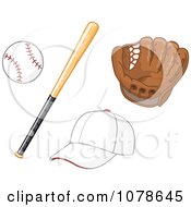 Poster, Art Print Of Baseball Bat Glove And Hat