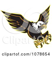 Retro Attacking Bald Eagle Logo