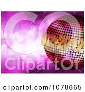Poster, Art Print Of 3d 2012 New Year Disco Ball Over Purple Sparkles