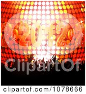Poster, Art Print Of Silhouetted Hands In A Crowd Over A 3d 2012 New Year Disco Ball