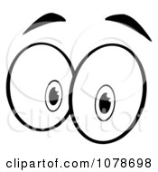Black And White Pair Of Surprised Eyes by Hit Toon