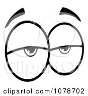 Clipart Black And White Pair Of Annoyed Eyes Royalty Free Vector Illustration