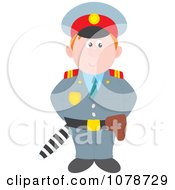 Poster, Art Print Of Policeman Standing With A Club Behind His Back