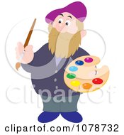 Poster, Art Print Of Artist Holding Paints On A Palette