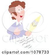 Clipart Author Writing And Thinking Royalty Free Vector Illustration by Alex Bannykh