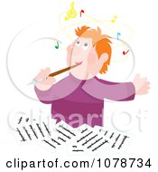 Clipart Composer Writing And Thinking Royalty Free Vector Illustration by Alex Bannykh