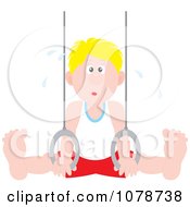 Poster, Art Print Of Sweaty Gymnast Man On The Rings