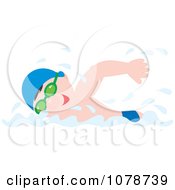 Clipart Strong Man Swimming Royalty Free Vector Illustration