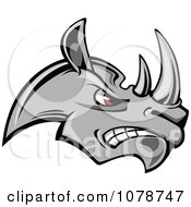 Clipart Mad Gray Rhino Face Logo Royalty Free Vector Illustration by Vector Tradition SM #COLLC1078747-0169