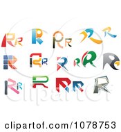 Clipart Abstract Letter R Logos Royalty Free Vector Illustration