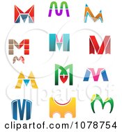 Clipart Abstract Letter M Logos Royalty Free Vector Illustration