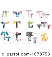 Clipart Abstract Letter T Logos Royalty Free Vector Illustration