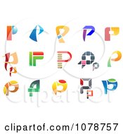 Clipart Abstract Letter P Logos Royalty Free Vector Illustration