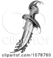 Clipart Grayscale Bloody Sword Royalty Free Vector Illustration