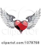 Clipart Red Shiny Winged Heart Royalty Free Vector Illustration by Vector Tradition SM