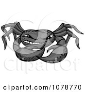 Clipart Grinning Gray Crab Royalty Free Vector Illustration
