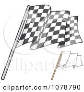 Poster, Art Print Of Checkered And Blank Flags 1