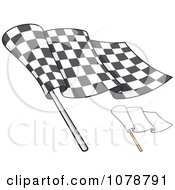 Poster, Art Print Of Checkered And Blank Flags 2