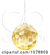 Clipart Suspended Gold Mosaic Christmas Bauble Royalty Free Vector Illustration