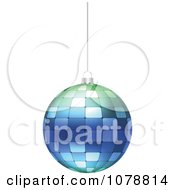 Clipart Suspended Blue Mosaic Christmas Bauble Royalty Free Vector Illustration