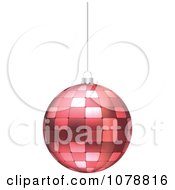 Clipart Suspended Red Mosaic Christmas Bauble Royalty Free Vector Illustration