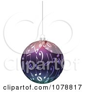 Clipart Suspended Purple Music Christmas Bauble Royalty Free Vector Illustration