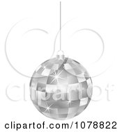 Clipart Suspended Silver Mosaic Christmas Bauble Royalty Free Vector Illustration