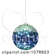 Clipart Suspended Blue Starry Christmas Bauble Royalty Free Vector Illustration