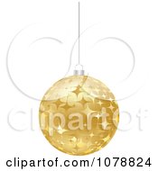 Clipart Suspended Gold Starry Christmas Bauble Royalty Free Vector Illustration