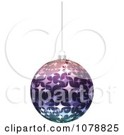 Clipart Suspended Purple Starry Christmas Bauble Royalty Free Vector Illustration