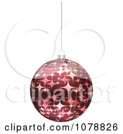 Clipart Suspended Red Starry Christmas Bauble Royalty Free Vector Illustration