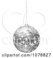 Clipart Suspended Silver Starry Christmas Bauble Royalty Free Vector Illustration