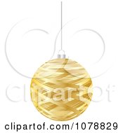 Clipart Suspended Gold Ribbon Christmas Bauble Royalty Free Vector Illustration