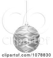 Clipart Suspended Silver Ribbon Christmas Bauble Royalty Free Vector Illustration