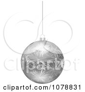Clipart Suspended Silver Frost Christmas Bauble Royalty Free Vector Illustration