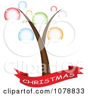 Clipart Christmas Banner Under An Abstract Tree Royalty Free Vector Illustration by Andrei Marincas