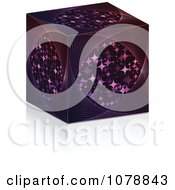 Clipart Purple Starry Cubic Box And Shadow Royalty Free Vector Illustration