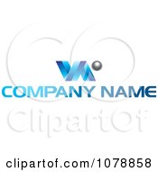 Clipart Blue Ribbon And Sphere With Sample Text Logo Royalty Free Vector Illustration