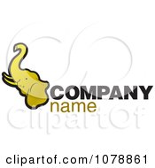 Poster, Art Print Of Golden Elephant And Sample Text Logo